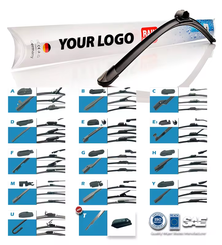 Multi-type frameless wiper bladeS